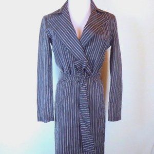 RON HERMAN PINSTRIPE wrap duster jacket i40